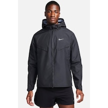 Nike Running Storm Fit Windrunner Hoodie Jacket Erkek Su İtici Kapüşonlu Reflektörlü Yürüyüş Koşu Ceketi Siyah