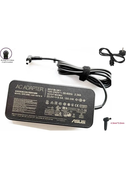Asus Orjinal 20v 9a 180w 4.5 X 3.0mm Adaptör Şarj Cihazı