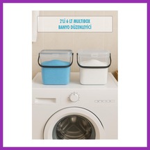 Bezos 2 Li Multibox Deterjanlık Kutusu & Banyo Düzenleyici & Saklama Kutusu 6 Lt Şeffaf Bty