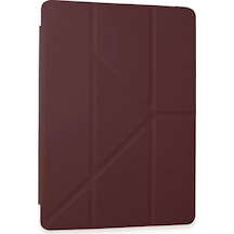 Newface Samsung Galaxy Tab A9 Kılıf Kalemlikli Mars Tablet Kılıfı - Mürdüm