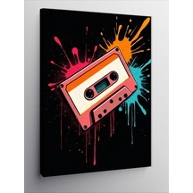 Kanvas Tablo Renkli Kaset Grafiti 70cmx100cm