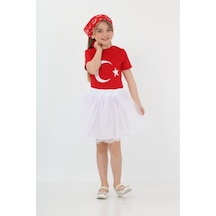 Trendy Mall Misineli Astarlı Çocuk Tütü Etek Beyaz Beyaz