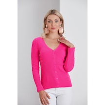 Sortie Collection İnce Fitilli Hırka Fuşya - Fuşya