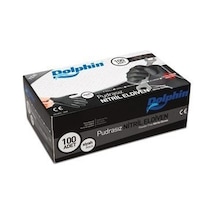 Dolphin Siyah Pudrasız Nitril Ekstra Kalın Eldiven 10 x 100 Adet