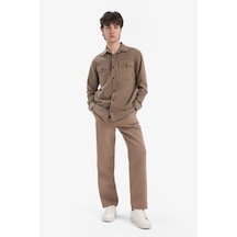 DeFacto %100 Pamuk Bol Rahat Kesim Wide Leg Geniş Paça Yazlık Keten Görünümlü Pantolon D7285AX25SPBN229