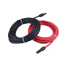 6 Mm2 Solar Kablo (mc4 Konnektörlü) 5 Mt Siyah + 5 Mt Kırmızı. Toplam 10 Mt