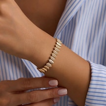 Sembolgold 14 Ayar Piramit Kordon Bileklik 10 Mm 19 Cm T14357 Renkli