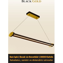 Mira Gold Lineer Led Sarkıt Avize Kumandalı Dim Edilebilir Aşağı Işık Sarı Işık