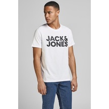Jack & Jones Erkek T Shirt 12151955-Beyaz Beyaz