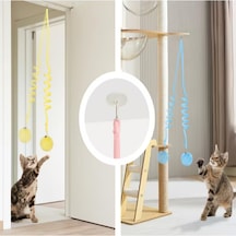 Tineke Yapışkanlı Yaylı Elastik Toplu Kedi Oyuncağı Yakalama Oyunu 1 Adet