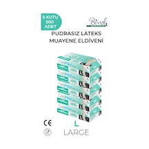 Lateks Pudrasız Muayene Eldiveni L-5 Paket 100'lü