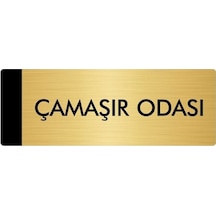 Metal Yönlendirme Levhası, Departman Kapı Isimliği Çamaşır Odası 7x20 Cm Altın Renk
