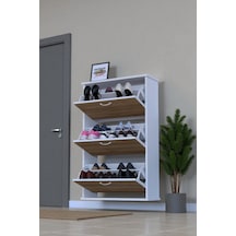 Eliusta Farel 72 Cm Genişlik 3 Kapaklı Ayakkabılık 72x114x26 Cm Meşe Renk Kapı Önü/antre Ayakkabılık Meşe
