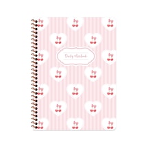 16,5x22,5 Spiralli Sert Kapak Kurdele Çizgisiz Defter - Kiraz Çok Renkli