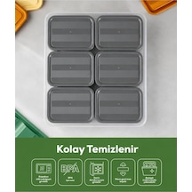6 Bölmeli Kahvaltılık-buzdolabı Düzenleyici Seti 7 Parça 3,5 Lt + 6x350 Ml Şeffaf Bpa Free Kapaklı Saklama Kabı Organizer Gri