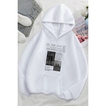 Uyguntarz Unisex The 1997 Travel Baskılı Sweatshirt beyaz