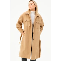 Z6777 Dewberry Bayan Palto-camel-camel
