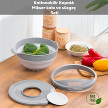 Porsima S-00113 Katlanabilir Süzgeç Mikser Karıştırma Kabı Seti
