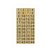 Metal Kapı,masa,dolap Numarası 10cmx15cm 44 Adet Dikdörtgen (1…44) Altın Renk Metal