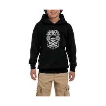 Zepplin Giyim Slayer Gun And Chain Siyah Çocuk Kapşonlu Sweatshirt