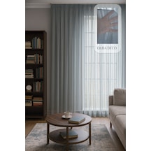 Natural Modern File Dokulu Keten Tül Perde Pileli Salon Oturma Odası Yatak Odası Çocuk Odası Gri