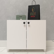 Kenzlife Kapaklı Ayakkabılık Bosnevi Mat Beyaz Suntalam 050 040 30 Altı Çift Ayakkabı Kapasitesi Arkalıksız Beyaz