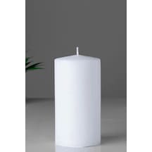 Silindir Mum Candle Kütük Mum Lavanta Kokulu Ağacı 10 Cm Genişlik 20 Cm Yükseklik Büyük Boy Beyaz