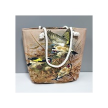 Kuş - 988 - Desenli - Zero-hls - Plaj Çantası-kahverengi Çok renkli