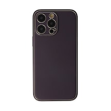 Apple iPhone Uyumlu 13 Pro Max Kılıf Coco Deri Silikon Kapak - Derin Mor Bzsxx00 1