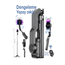 Uzaktan Kumandalı 101cm Led Işıklı Al Tripod Yapay Zeka Destekli Titreşim Engelli Gimbal