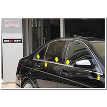 Mercedes C W203 Krom Cam Çıtası 2001-2007 4 Parça Paslanmaz  Çelik