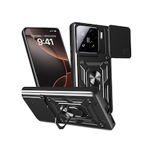 Xiaomi Mi 15 Uyumlu Kılıf Pars Lens Yüzüklü Silikon - Siyah