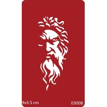 Airbrush Tattoo Öfkeli Zeus Yapışkanlı Stencil Süsleme Ve Boyama Kalıbı