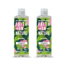 Faıth In Nature%99 Doğal Onarıcı Şampuan Normal & Kuruya Dönük Saçlar İçin Yabani Gül, 400 Ml 2 Paketi