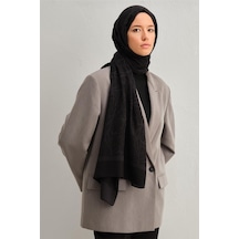 Armine Tencel İpek Kaligrafi Desen Şal 01 Siyah