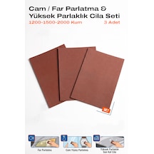 1200 1500 2000 Kum Su Zımparası Seti 3 Adet Far Cam Parlatma Ve Son Kat Cila