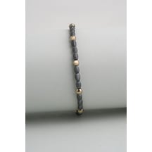 Hematit Taşlı Oksit Kaplama 21 Cm Gümüş Erkek Bileklik Oksitli 56433767