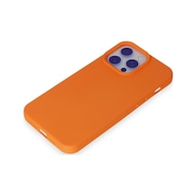 Apple iPhone Uyumlu - 15 Pro Max Kılıf Nano İçi Kadife Silikon - Turuncu