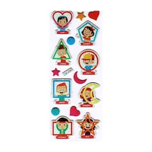 Sticker Kabartmalı Sticker Defter Planlayıcı Etiket Cb494 16x7 Cm- İngilizce Şekiller Çok Renkli