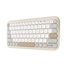 Asus Marshmallow Mini Bluetooth Klavye, Çoklu Cihaz Uyumlu, Sessiz Tuşlar, Q-türkçe, Bej