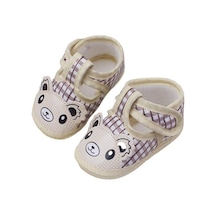 Bej Dys Bebekler Bebekler Karikatür Ayı Nefes Kaymaz Yumuşak Taban Prewalker Düz Ayakkabı