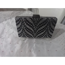 Ttvakum Abiye Çanta Tel Kırma Kelebek Desenli Şlemeli Gümüş