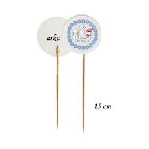 15 Cm Uzun Kürdan - 20 Adet Kısa Bir Mola Baskılı Kokteyl Kürdanı