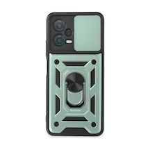 Xiaomi Redmi Note 12 5g Uyumlu Kılıf Pars Lens Yüzüklü Silikon - Yeşil