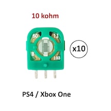 10 Adet Ps4 Xbox One 10k Mikro Direnç Potans Switch Yeşil