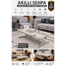 Juppo Üst Tabla Mdf Beyaz Mermer Oval Köşe Alt Krom Dışa K