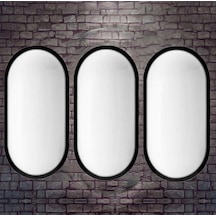3 Adet 20w Su Ve Nem Geçirmez Siyah Kasa Beyaz Işık 6400k Oval Siyah