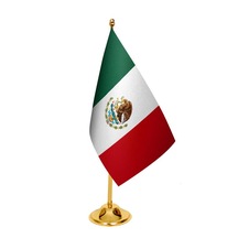 Masa Üstü Meksika Bayrağı + Pirinç Direk Masa Bayrak Seti