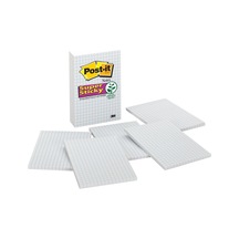 Post-it Süper Yapışkan Notlar, 4x6", 3 Ped, 2x Yapıştırma Gücü, Mavi Izgara Çizgileri İle Beyaz, Geri Dönüşt
