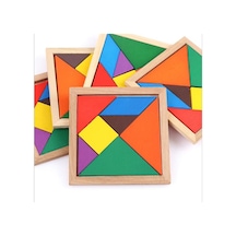 Ahşap Eğitici 7 Parça Renkli Tangram Akıl Zeka Oyunu Oyuncak